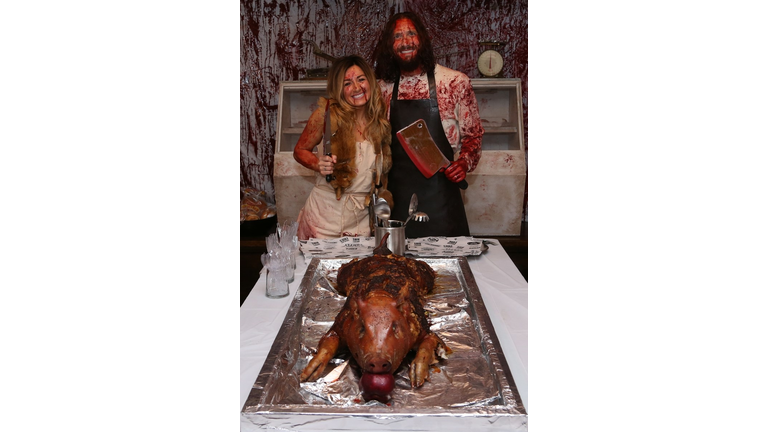 Joshua Davis and Marija Lasic decorate for Halloween