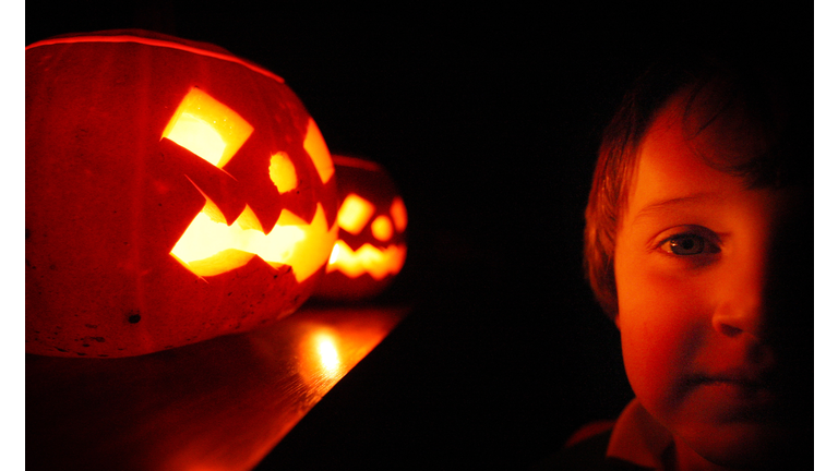 Children Enjoy Traditional Halloween Pumpkins