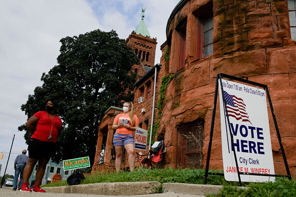 Michigan Voters Visit The Polls For State's Primary Election