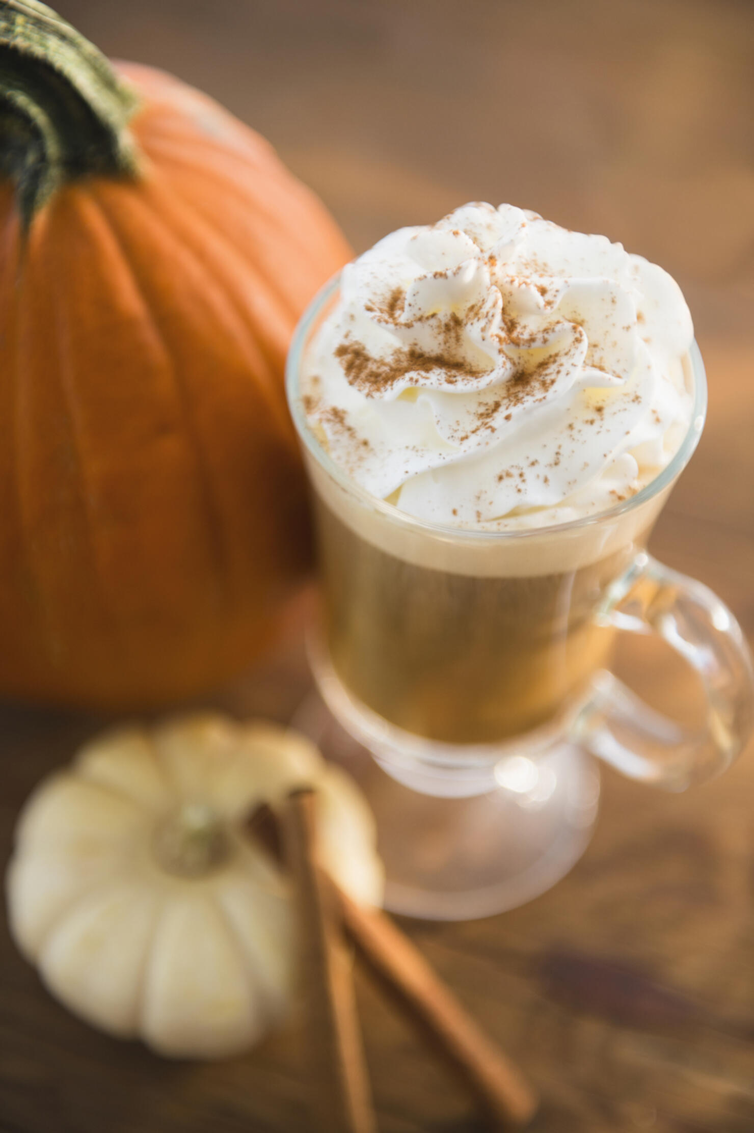 Studio Shot of cinnamon cafe latte