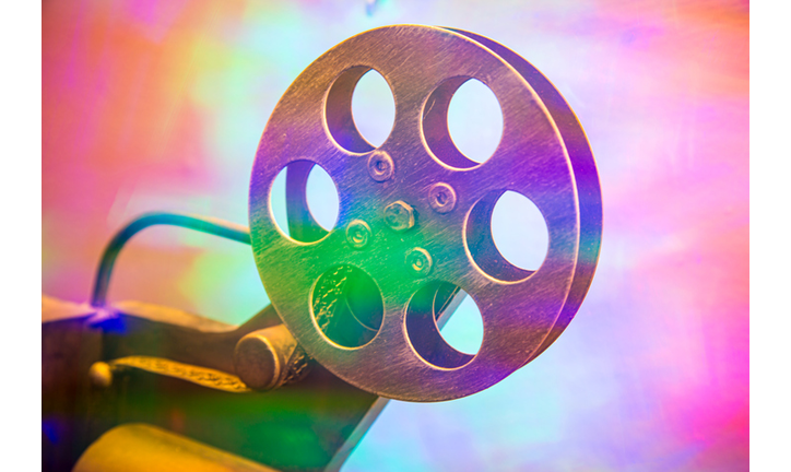 Movie theater reel with light effects