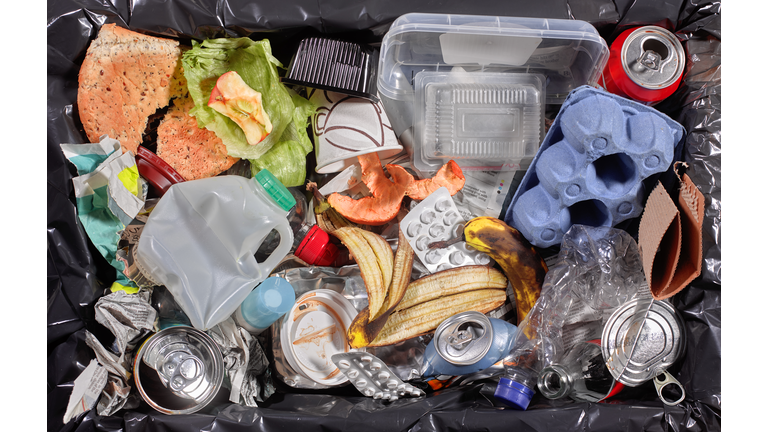 Rubbish in bin unsorted