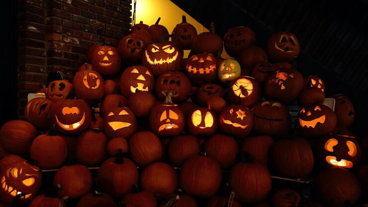 Man Carves 500 JackOLanterns For Display Including Many Famous Faces