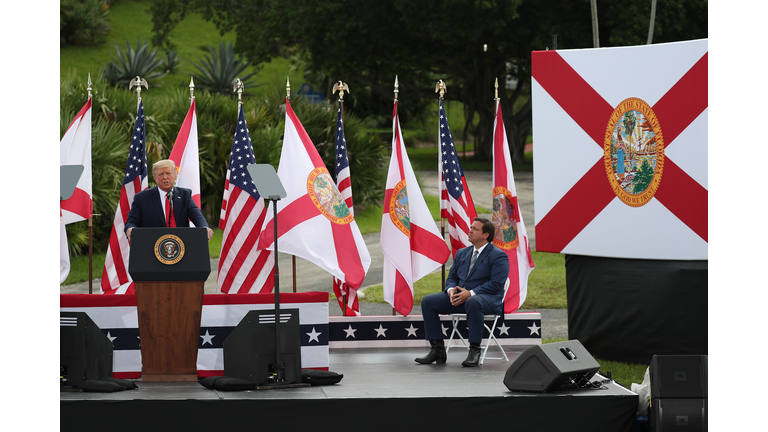 President Trump Delivers Remarks At Jupiter, FL Lighthouse