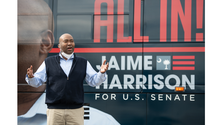 Democratic SC Senate Candidate Jaime Harrison Holds Campaign Bus Tour