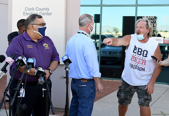 Vote count protestor in Nevada