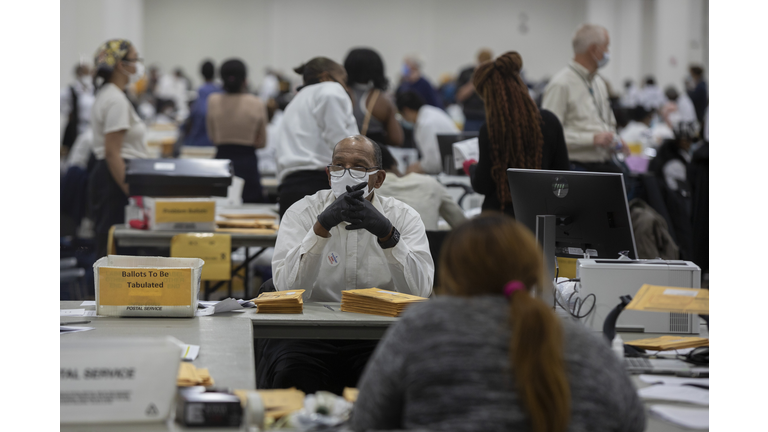 Michigan Election Workers Continue To Work Counting Absentee Ballots