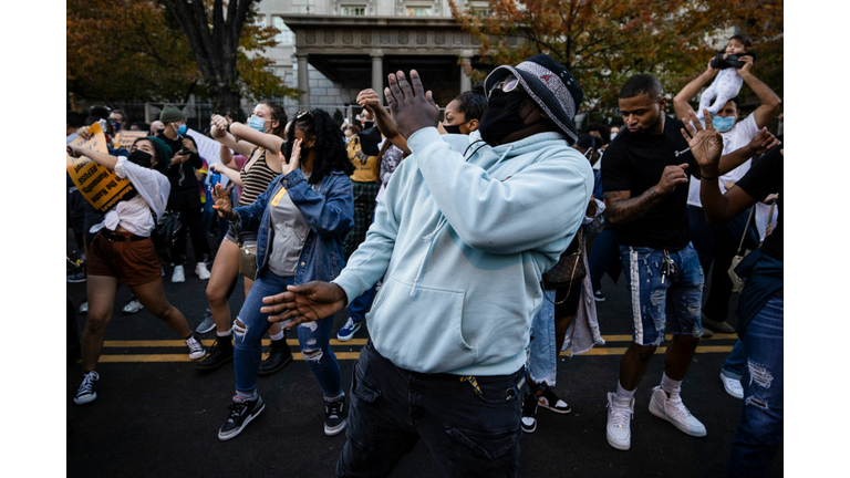 Supporters Of Joe Biden Celebrate Across The Country, After Major Networks Projection Him Winning The Presidency