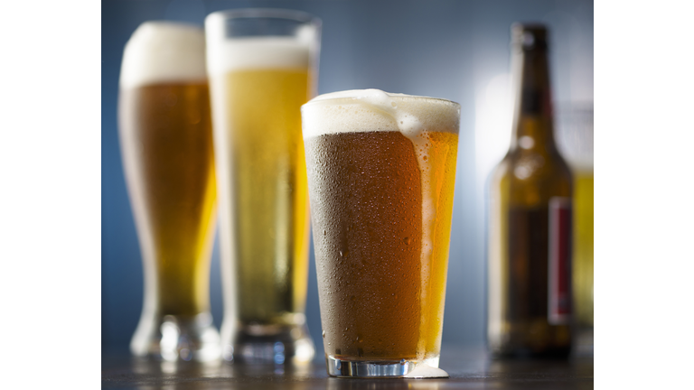 Beer glasses and bottles