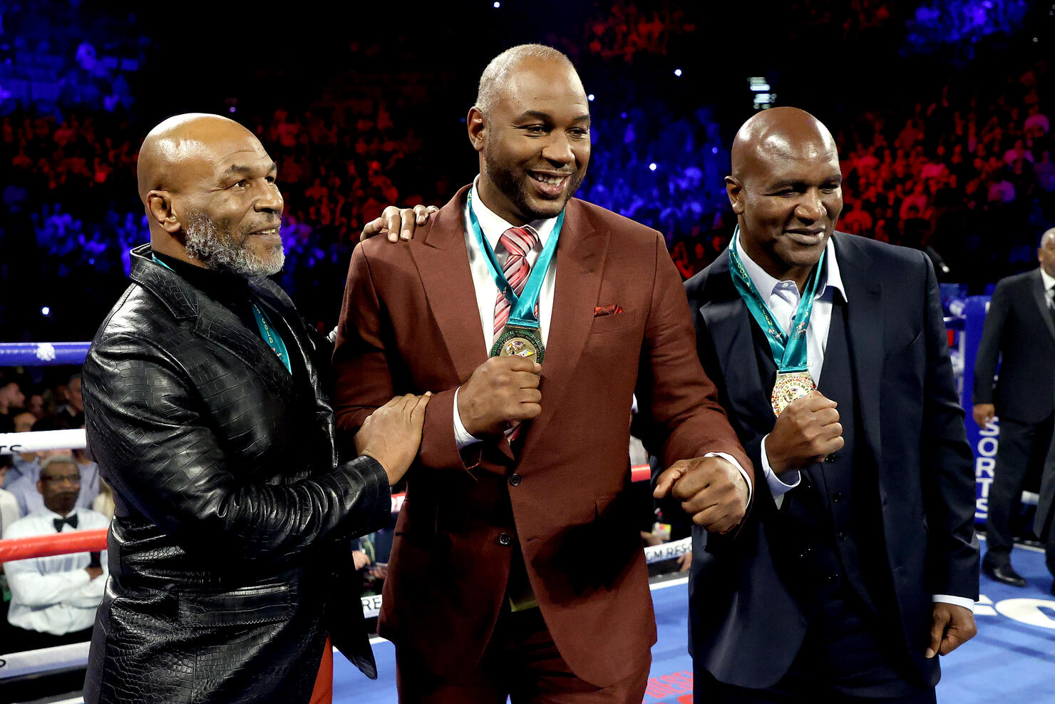 Mike Tyson, Evander Holyfield and Lennox Lewis (Getty)
