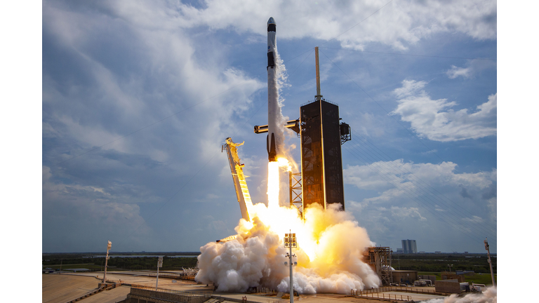 SpaceX Falcon-9 Rocket And Crew Dragon Capsule Launches From Cape Canaveral Sending Astronauts To The International Space Station