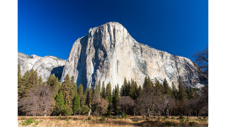 Clear sky over El Capitan rock formation, California, USA