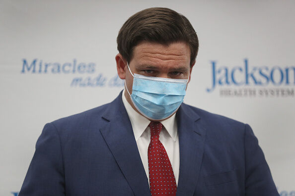 Florida Governor Ron DeSantis And Miami-Dade County Mayor Carlos Gimenez Hold Coronavirus Briefing