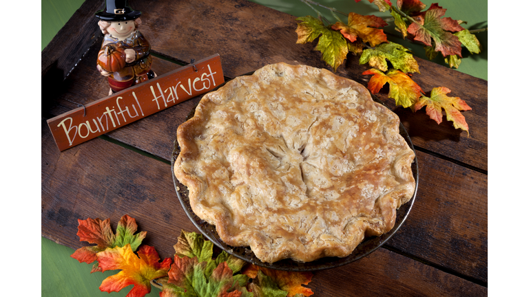 Apple Pie Dessert for Thanksgiving, Autumn Harvest Food Background