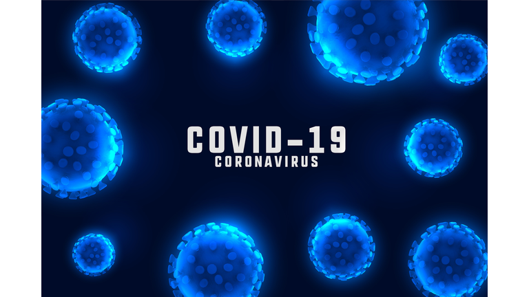 coronavirus design background with floating blue cells