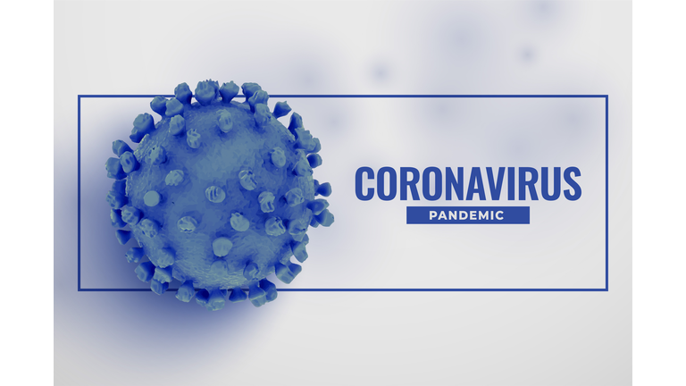 blue 3d realistic coronavirus covid19 cell background design