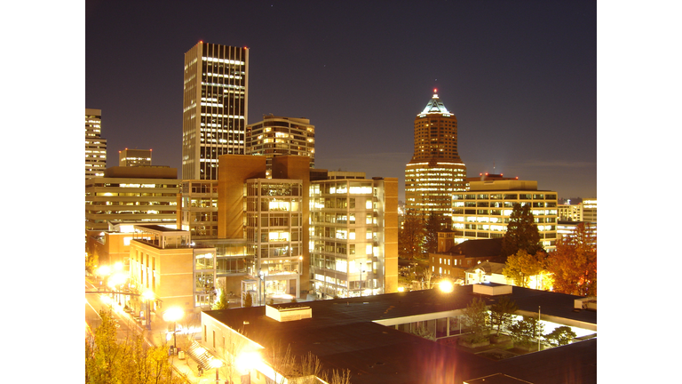 Downtown Portland Oregon at night