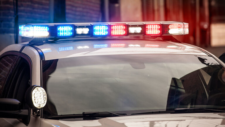 Flashing Lights on Police Car