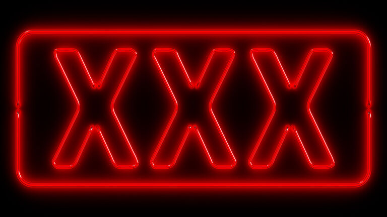 Neon signboard: XXX