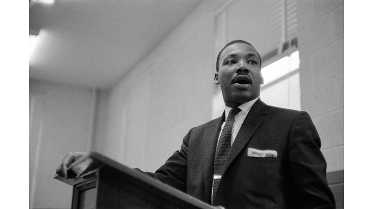 Dr. King Addresses Meeting