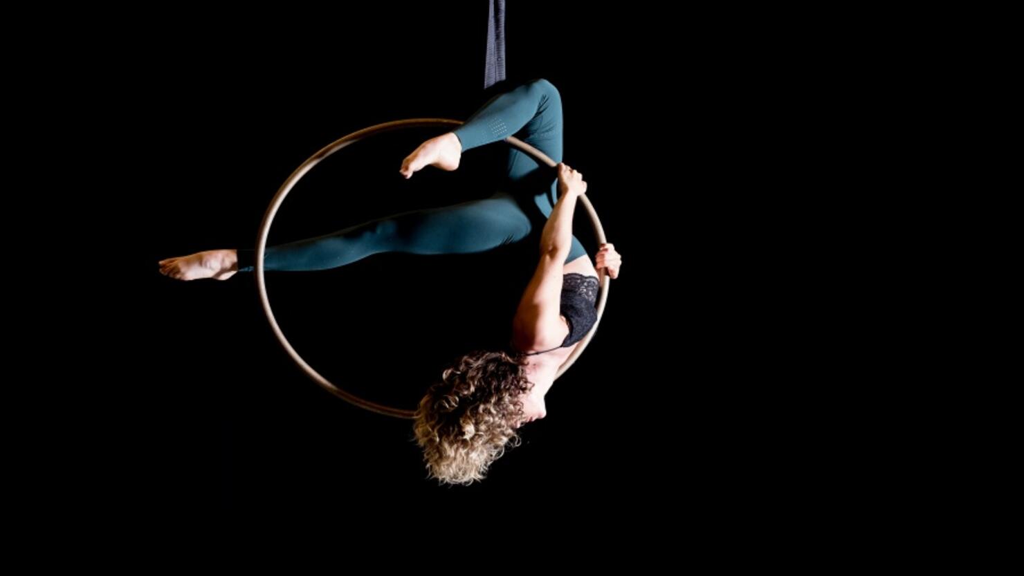 Aerial dancing beauty