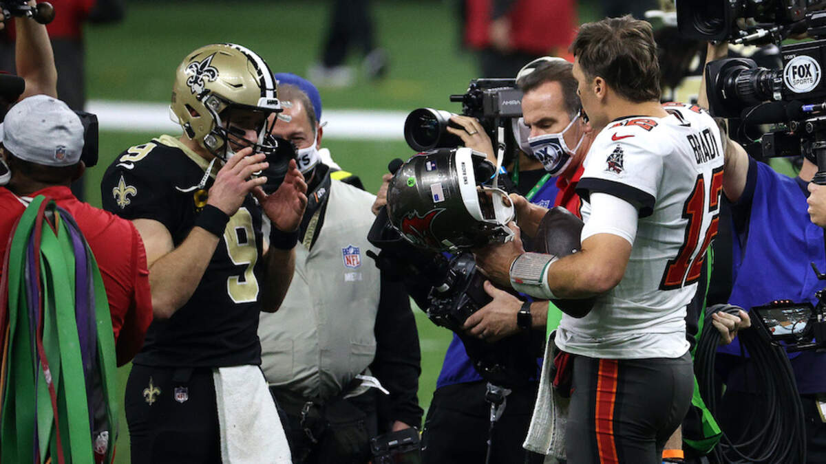 Everything Tom Brady said before New Orleans Saints playoff game: Drew  Brees 'is a lot younger than me' 