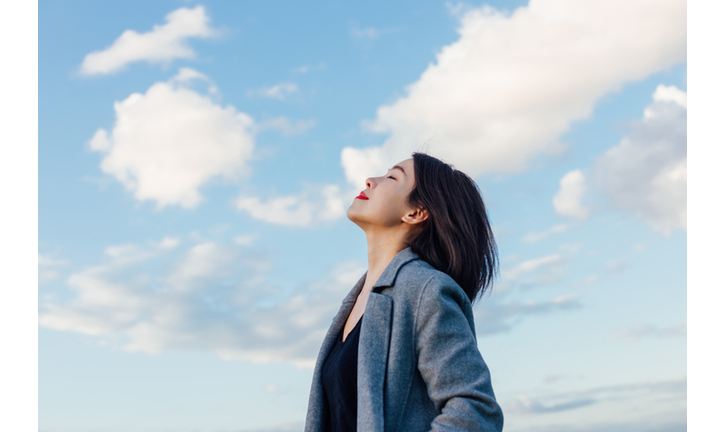 Young Lady Embracing Hope And Freedom