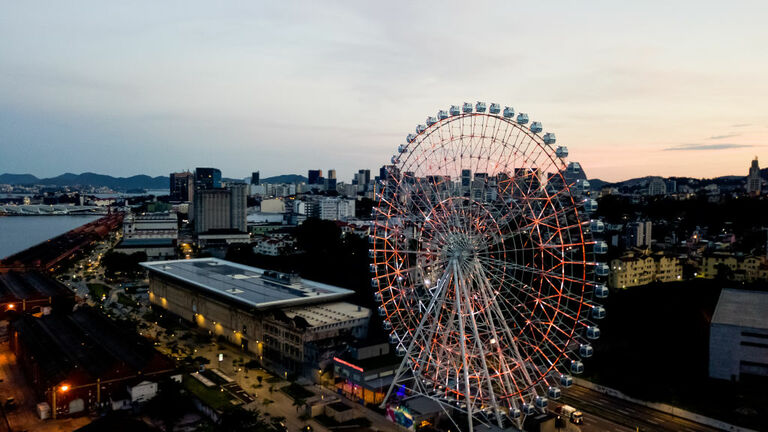 The Rio Star Ferris Wheel Illuminates In Orange For "Orange December" To Raise Skin Cancer Awareness Amidst the Coronavirus (COVID -19) Pandemic