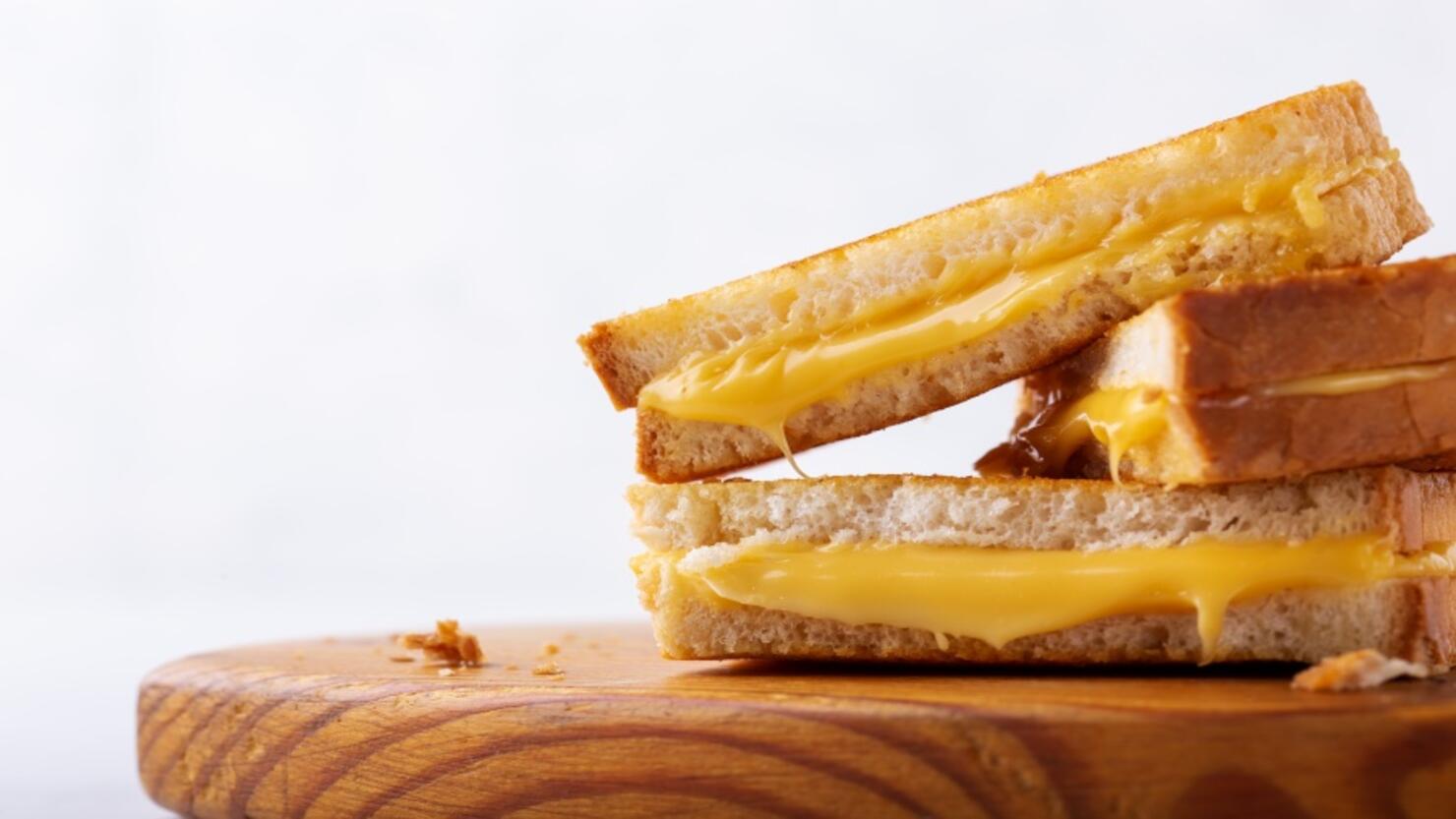 Stack of grilled cheese sandwiches