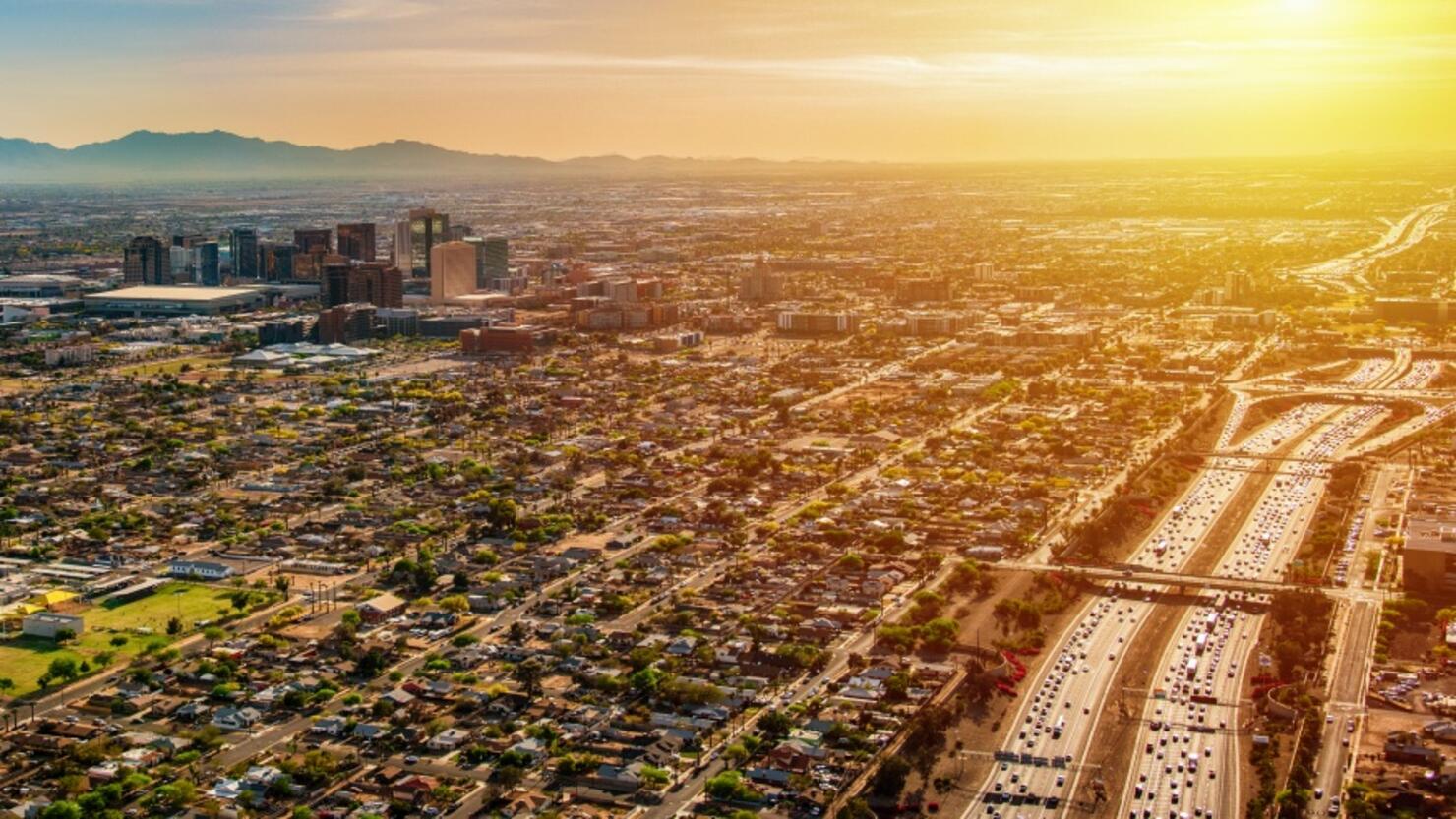 Phoenix Aerial at Dusk