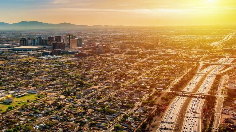 Phoenix Aerial at Dusk