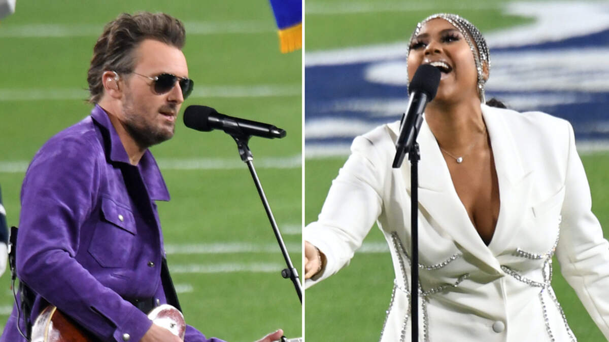 Jazmine Sullivan & Eric Church Sing the National Anthem at Super Bowl LV 