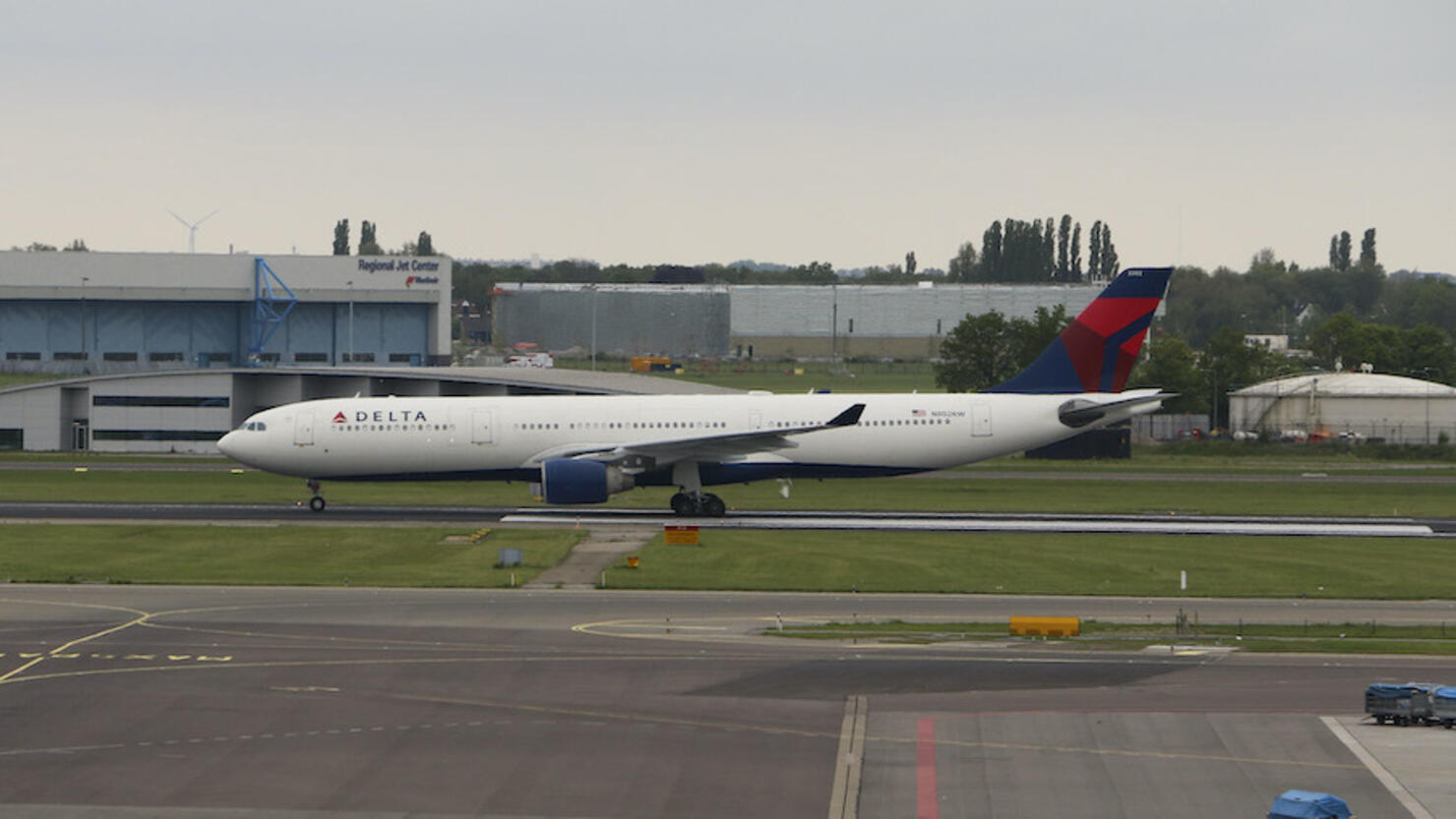 Fleet of Delta Airlines at Amsterdam airport