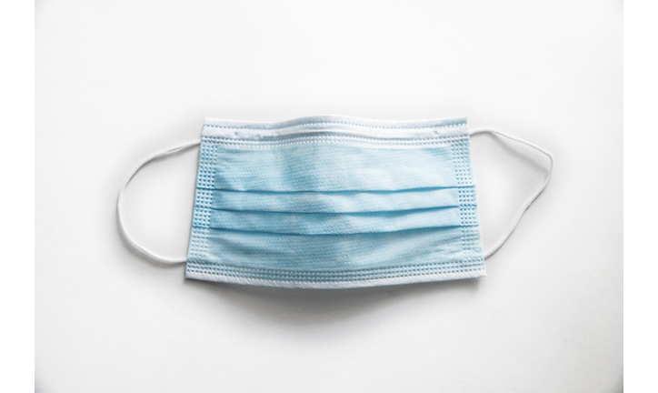Surgical mask on white background