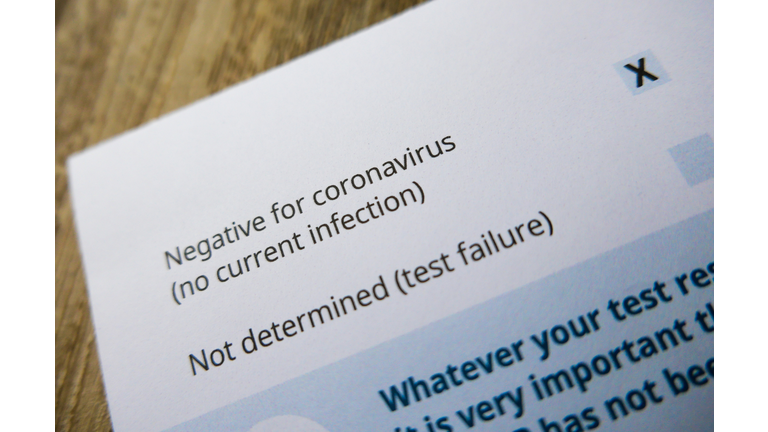 Coronavirus test result