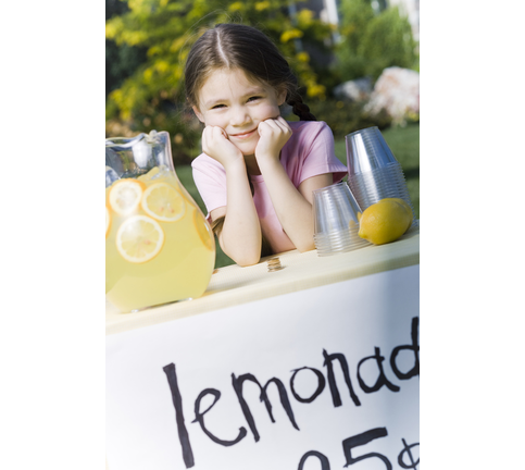 Girl selling lemonade