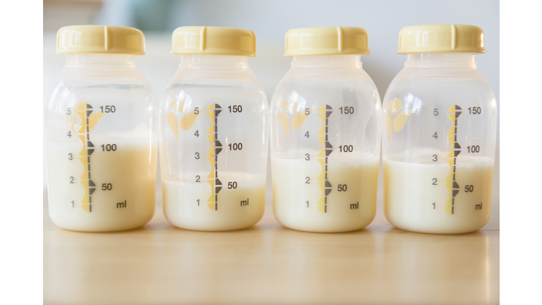 Bottles of breast milk