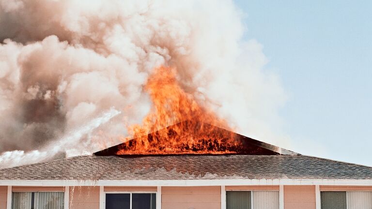 Building on fire