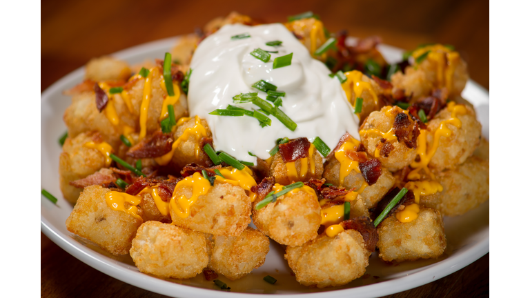 Loaded Tater Tots with Sour Cream