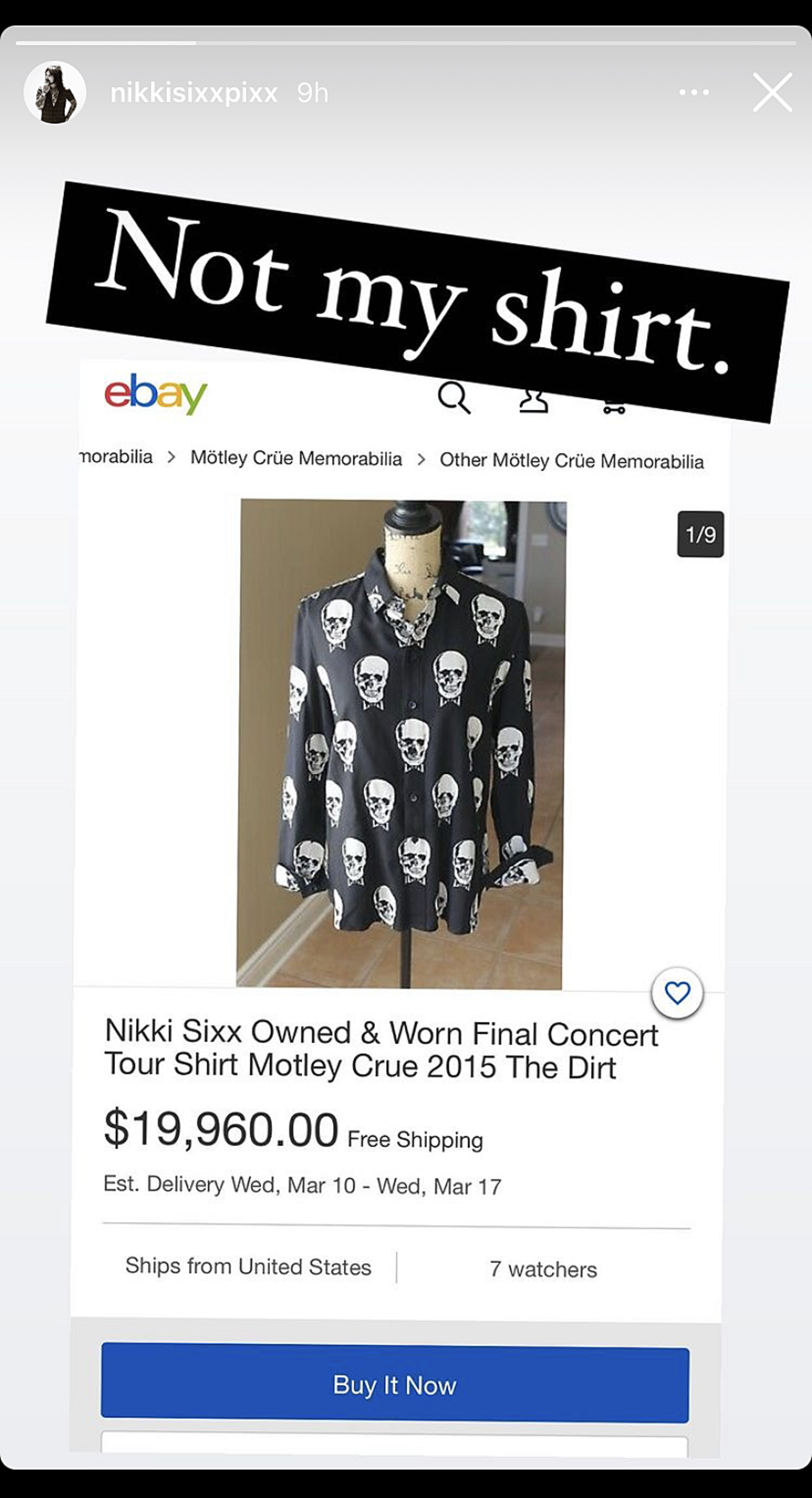 Nikki Sixx Shuts Down $20,000 Auction Of Shirt He Purportedly Wore Onstage  | iHeart