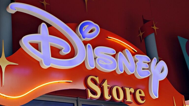 Logo of a Disney Store is seen at Disney