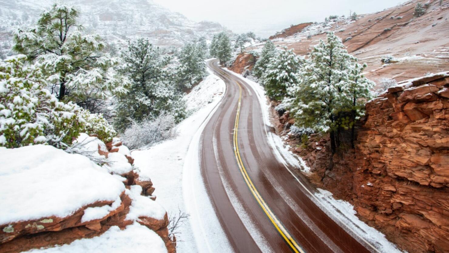 Zion National Park, Springtime Snow, 2020