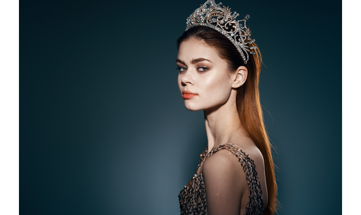 Young woman in beautiful crown