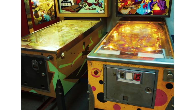 Vintage Pinball Machines in Arcade