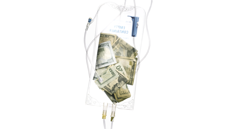 IV bag Full of Money