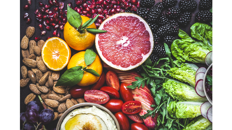 Healthy Vegan Snack Board Pink Grapefruit/Getty