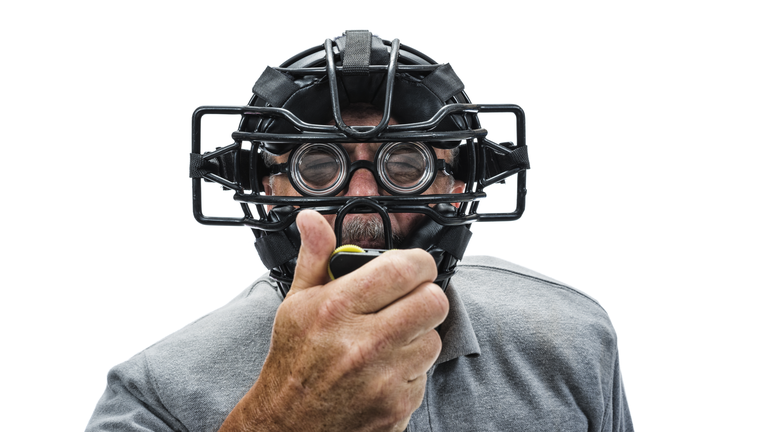 Baseball or Softball Home Plate Umpire checking indiactor