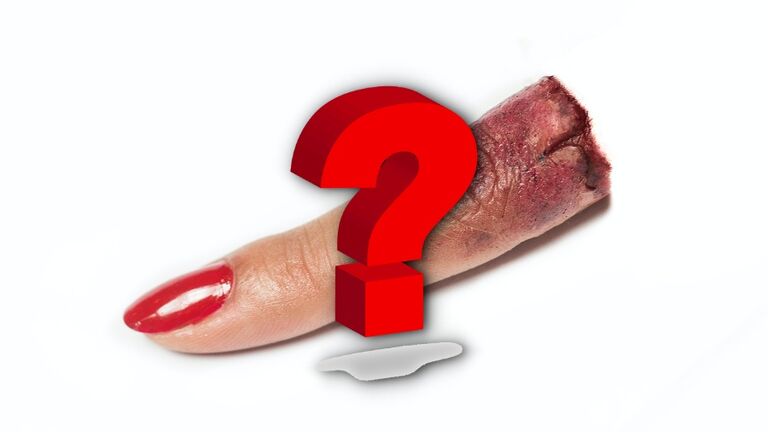 severed female finger special effects make up