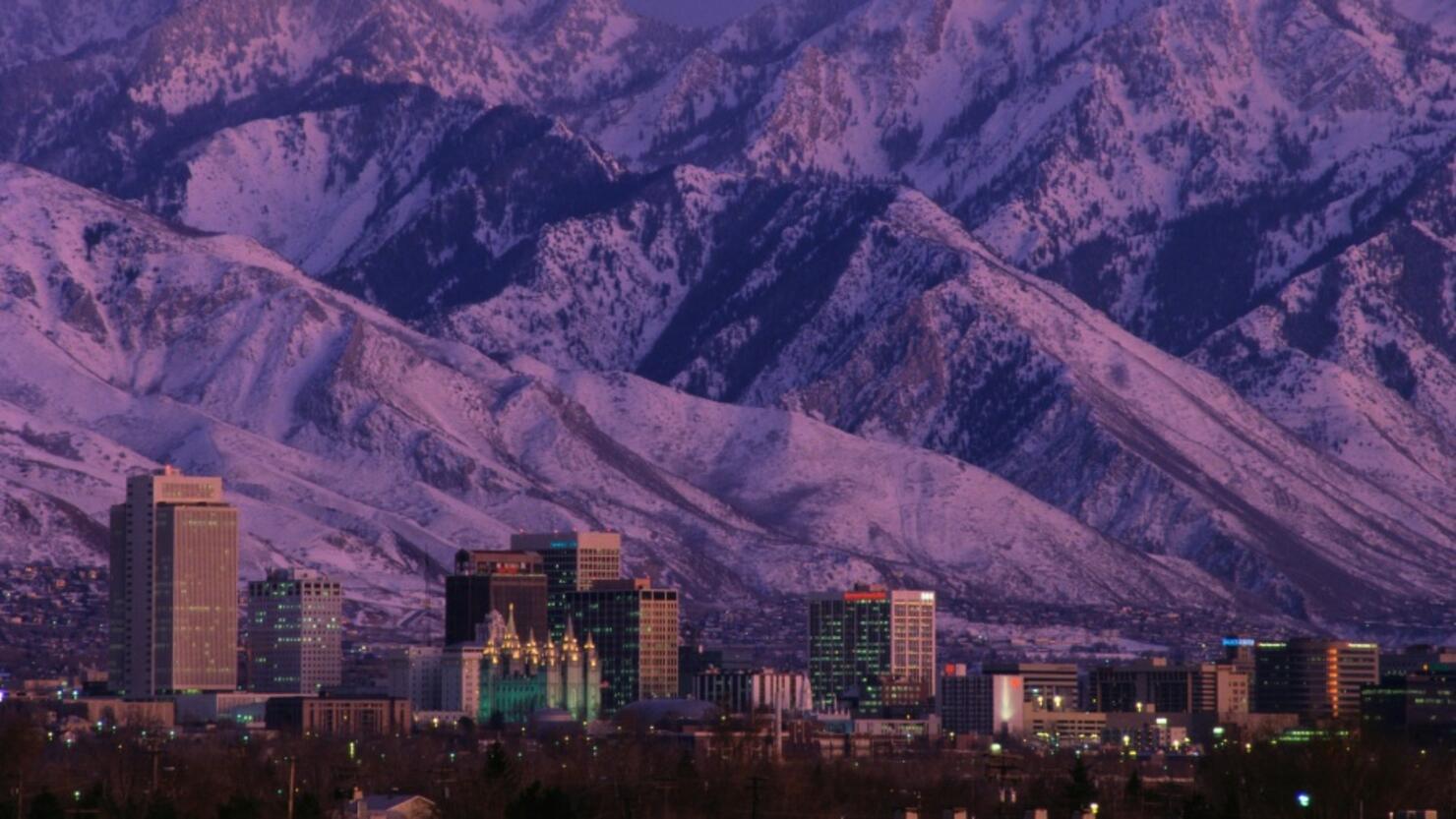 Salt Lake City and Mountains