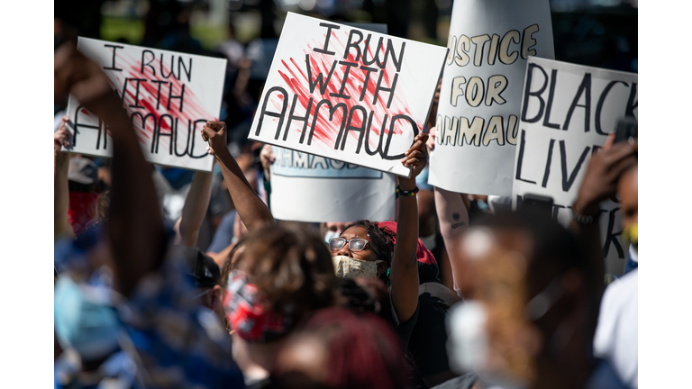 Georgia NAACP Holds Protest For Shooting Death Of Jogger Ahmaud Arbery